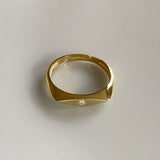 925 Silver | Mini Stone-Embellished Slim Pendant Ring