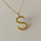 925 Silver | Twisted Letter Necklace