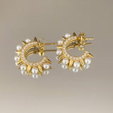 925 Silver | Pearl Half-Hoop Earrings