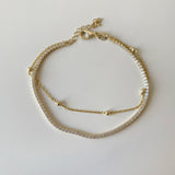 925 Silver | Beaded Chain Tennis Bracelet