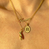 925 Silver | Oval Pendant Letter Necklace