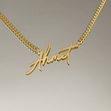 925 Silver | Custom Necklace in Special Font 5 with Curb Chain