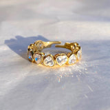 925 Silver | White Upside-Down Heart Ring