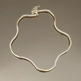 925 Silver | Gold Striped Tennis Choker