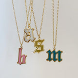925 Silver | Colorful Enamel Letter/Number Necklace