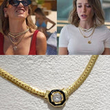 925 Silver | Flat Chain Necklace with Stones (Serenay Necklace)