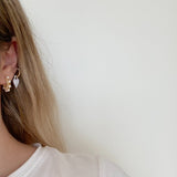 925 Silver | Pearl Half-Hoop Earrings