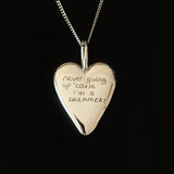 Personalized Puffy Heart Necklace – Custom Engraved Pendant