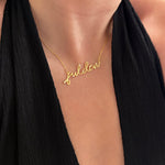 925 Silver custom 3D name necklace with embedded stones – personalized jewelry gift for her