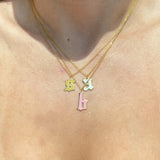 925 Silver | Colorful Enamel Letter/Number Necklace