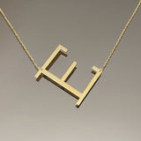 925 Silver | Custom Tilted Letter Necklace