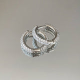 925 Silver | 1.1mm Stone Hoop Earrings