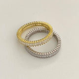 925 Silver | Thin Full Eternity Ring with Baguette Stones
