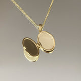 925 Silver | Oval Locket Necklace with Rose Detail