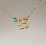 925 Silver | Evil Eye Letter Necklace