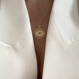 925 Silver | Moonstone Eye Medallion Necklace