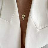 925 Silver | Triangle Pendant Necklace with Stone Detailing