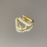 925 Silver | Half-Stone Rectangular Earrings