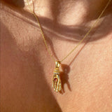 925 Silver | Natural Tourmaline Hand Necklace