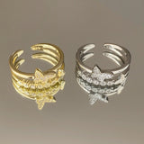 925 Silver | Double Band Stone Butterfly Ring
