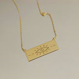 925 Silver | Antique Eye Necklace with Yellow Tones