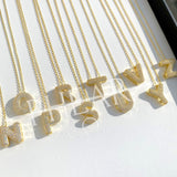 925 Silver | Bubble Letter Necklace with Stones