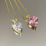 925 Silver | Diamond Crystal Heart Necklace