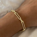 925 Silver | Stone Rectangular Chain Bracelet