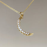 925 Silver | Pearl Crescent Moon Necklace