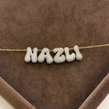 Personalized Mini Bubble Pavé Name Necklace