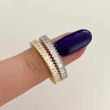 925 Silver | Thin Full Eternity Ring with Baguette Stones