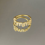 925 Silver | 3D Custom Handwriting Ring with Stones