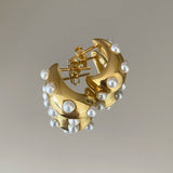 925 Silver | Vintage Hollow Pearl Earrings