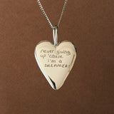 Personalized Puffy Heart Necklace – Custom Engraved Pendant