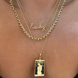 925 Silver | Custom 3D Name Necklace with Stones