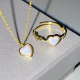 925 Silver | Opal Rhythm Heart Ring