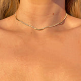925 Silver | Gold Striped Tennis Choker