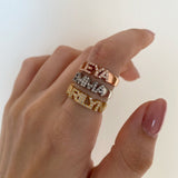 925 Silver | Custom Stone Word Ring
