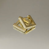 925 Silver | Mini Square Earrings with Stones