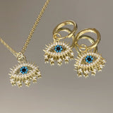 925 Silver | Blue Stone Eye Earrings