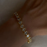 925 Silver | White Stone Heart Tennis Bracelet