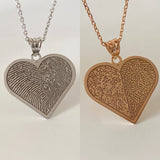 925 Silver | Custom Heart Necklace with Two Fingerprints