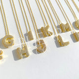 925 Silver | Bubble Letter Necklace with Stones