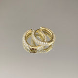 925 Silver | 1.1mm Stone Hoop Earrings