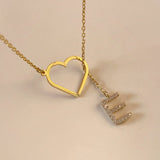 925 Silver | Stone Charm Heart Necklace