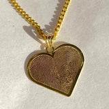 925 Silver | Custom Heart Necklace with Two Fingerprints