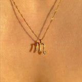 Zodiac Symbol Necklace with Stone Detailing