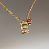 925 Silver | Birthstone Letter Necklace