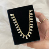 925 Silver | White Baguette Stone Choker