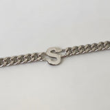 925 Silver | Custom Letter Bracelet with Curb Chain